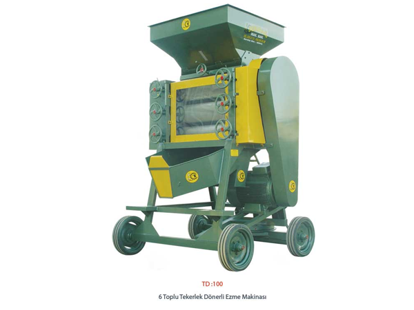 6 Toplu Tekerlek Dönerli Ezme Makinası 